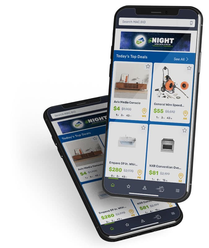 MacBid App for Apple App Store and Google Play